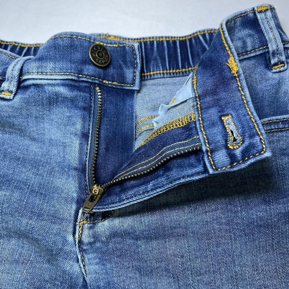 J Crew CrewCuts Girls Denim Size 8 Shorts Cutoff Button Zip Blue - Picture 4 of 6